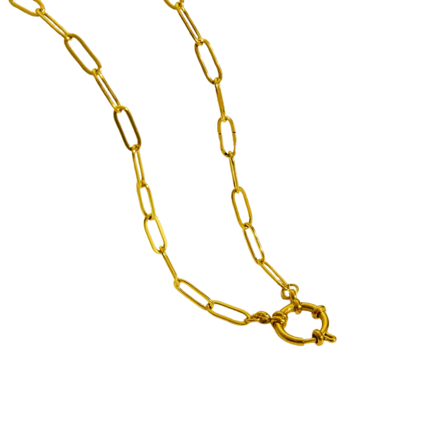 Paperclip Ring Chain Necklace