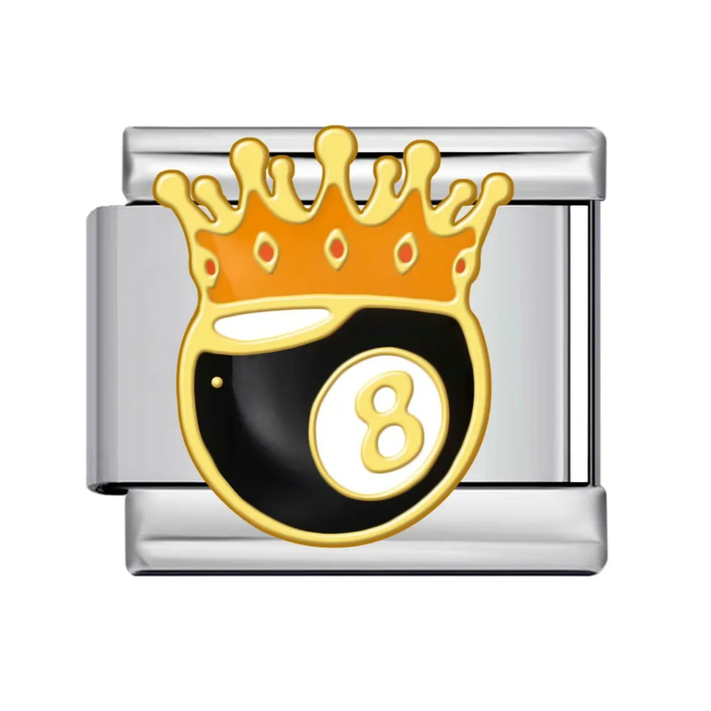 Crown 8 Ball Italian Charm
