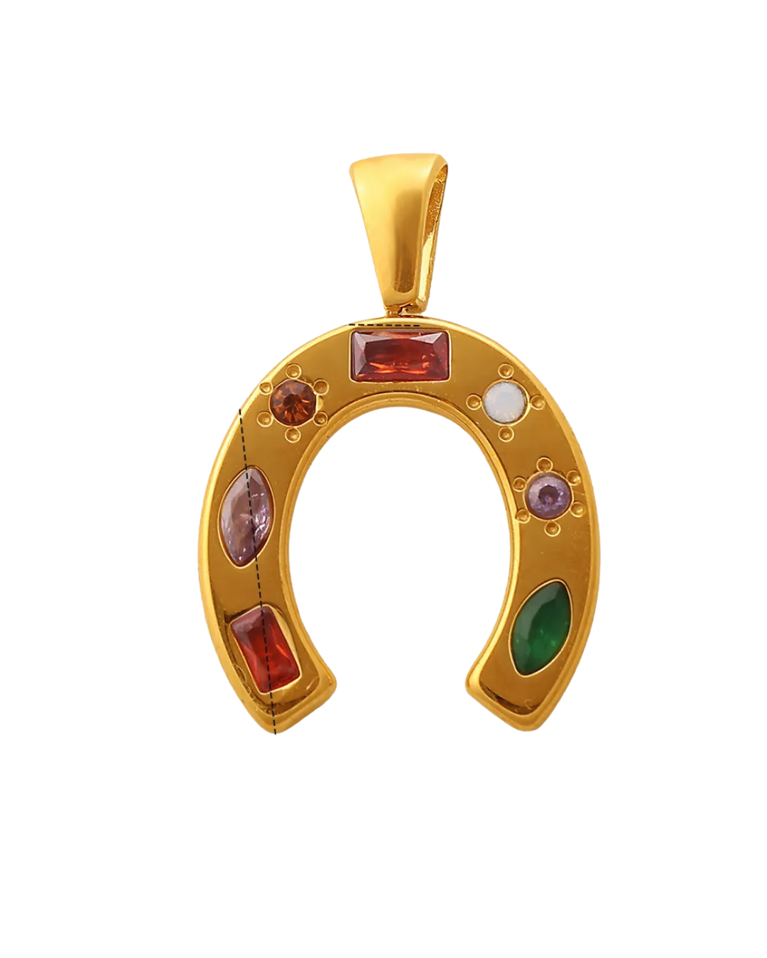 Gem Luck Horseshoe Charm
