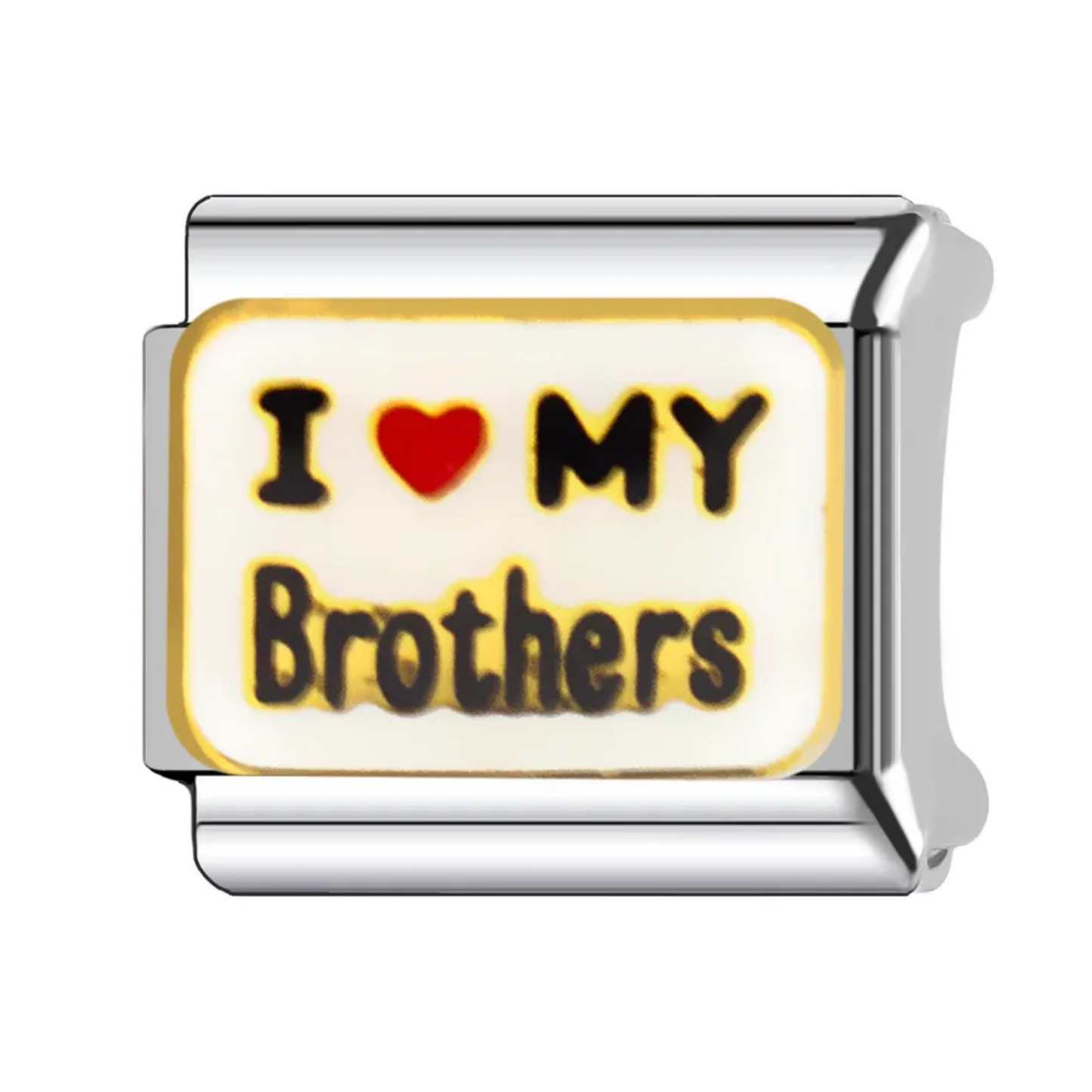 I Love My Brothers Italian Charm