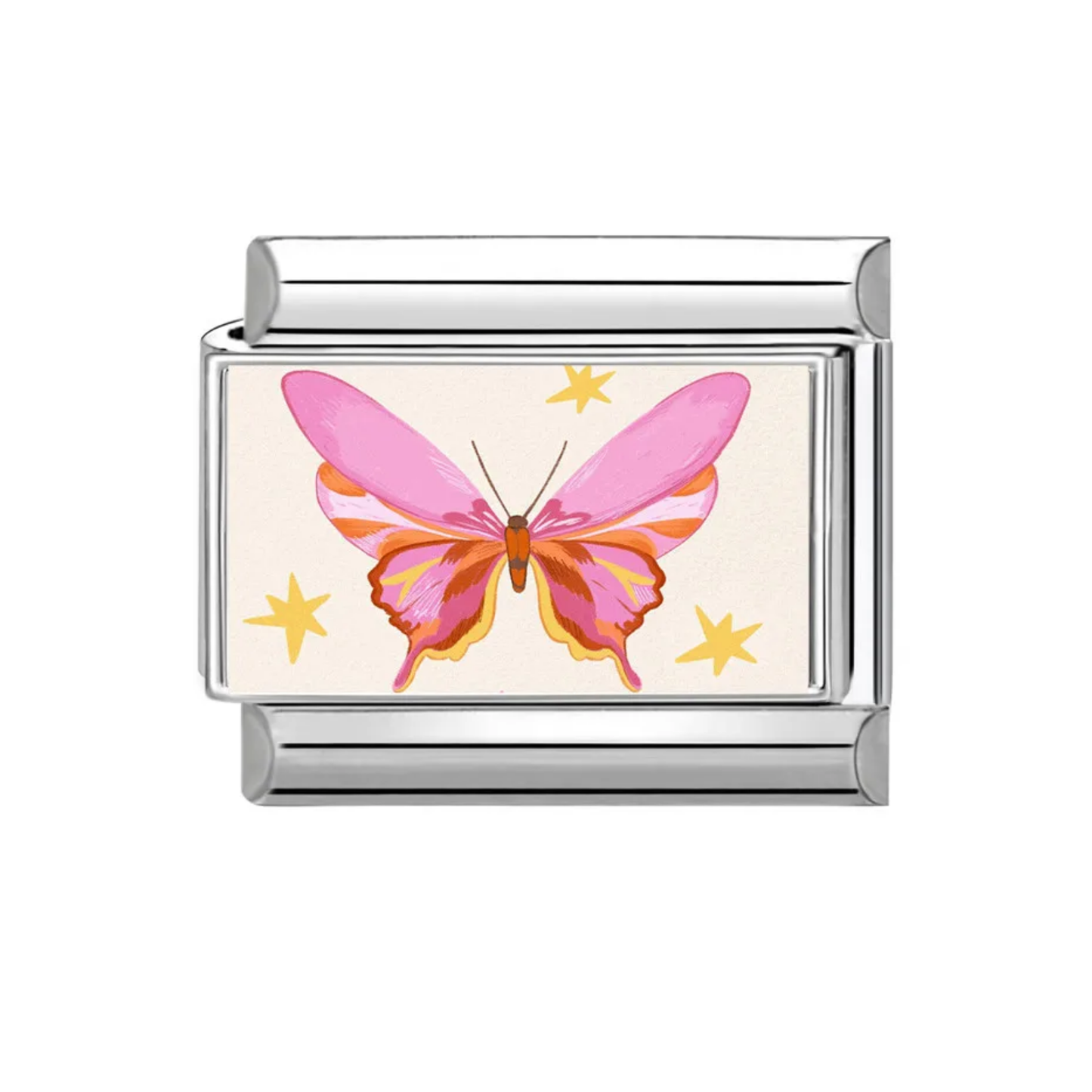 Pink Butterfly Italian Charm