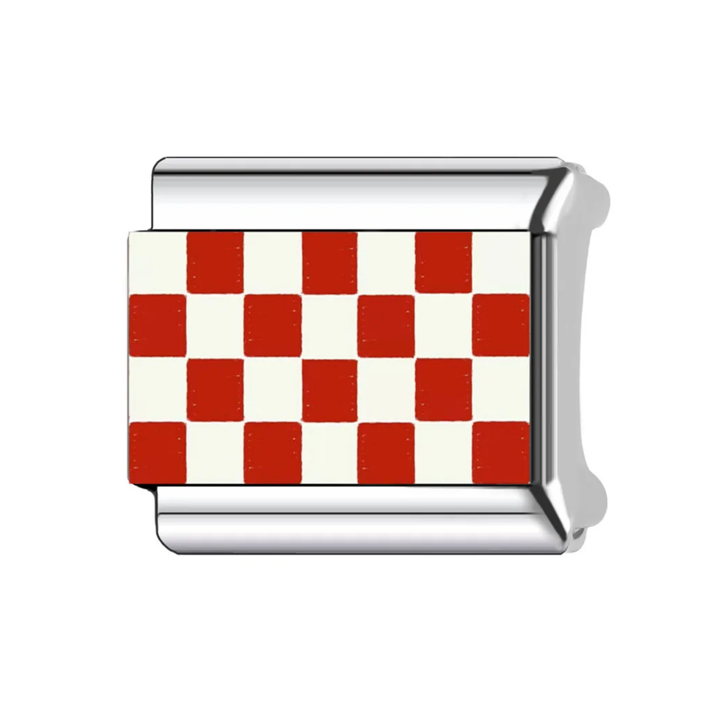 Red Checkered Italian Charm