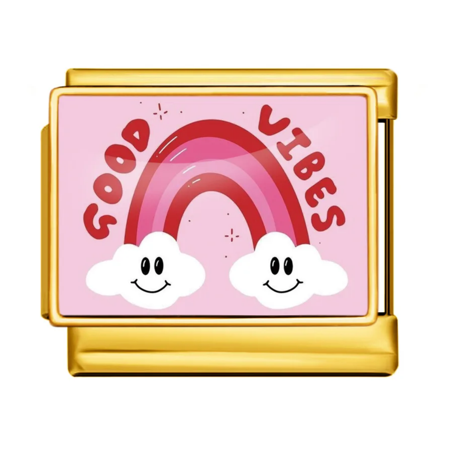 Good Vibes Rainbow Italian Charm