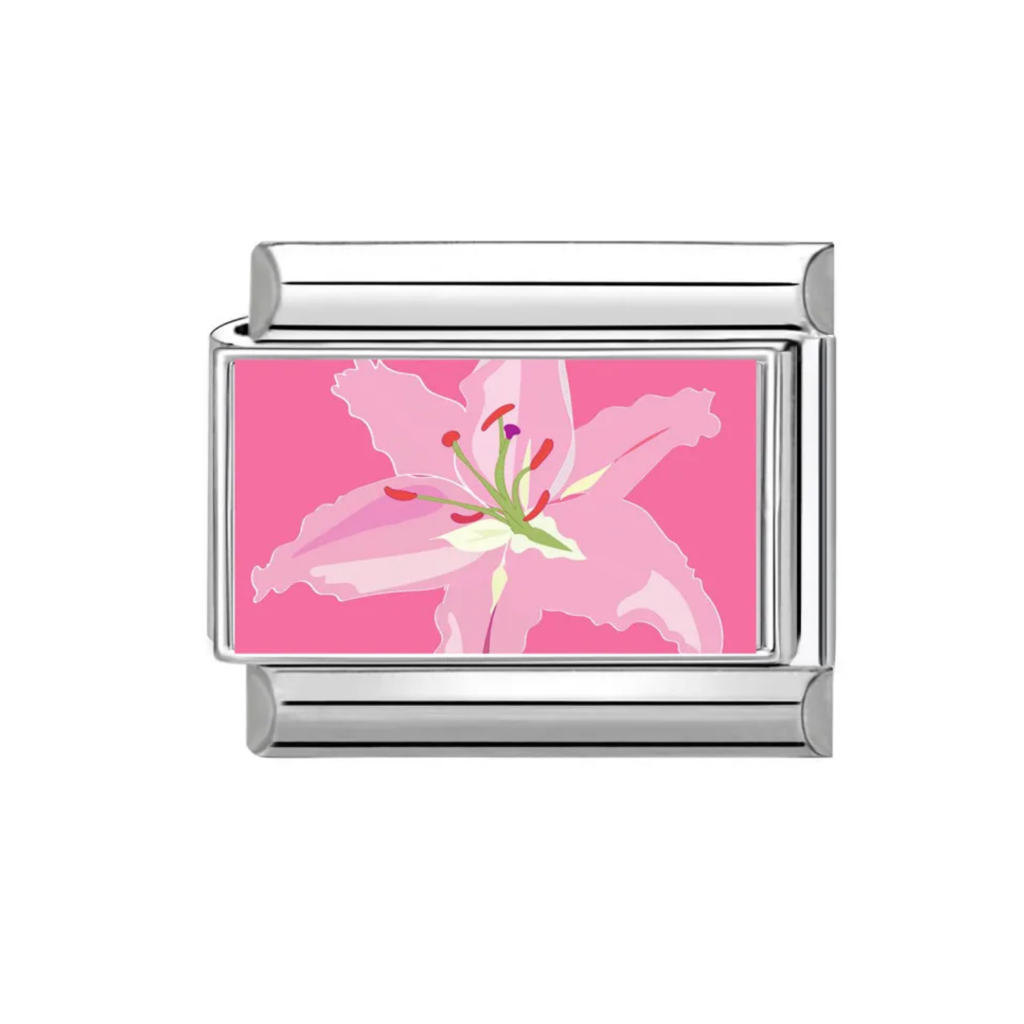 Pink Lily Blossom Italian Charm