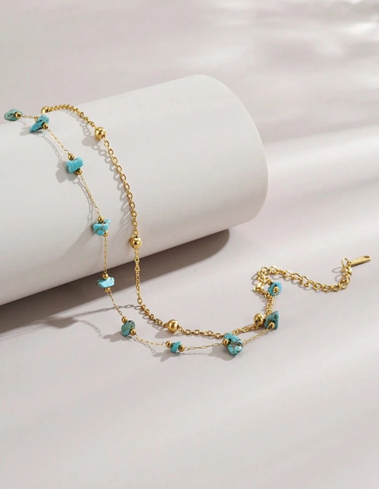 Natural stone anklet