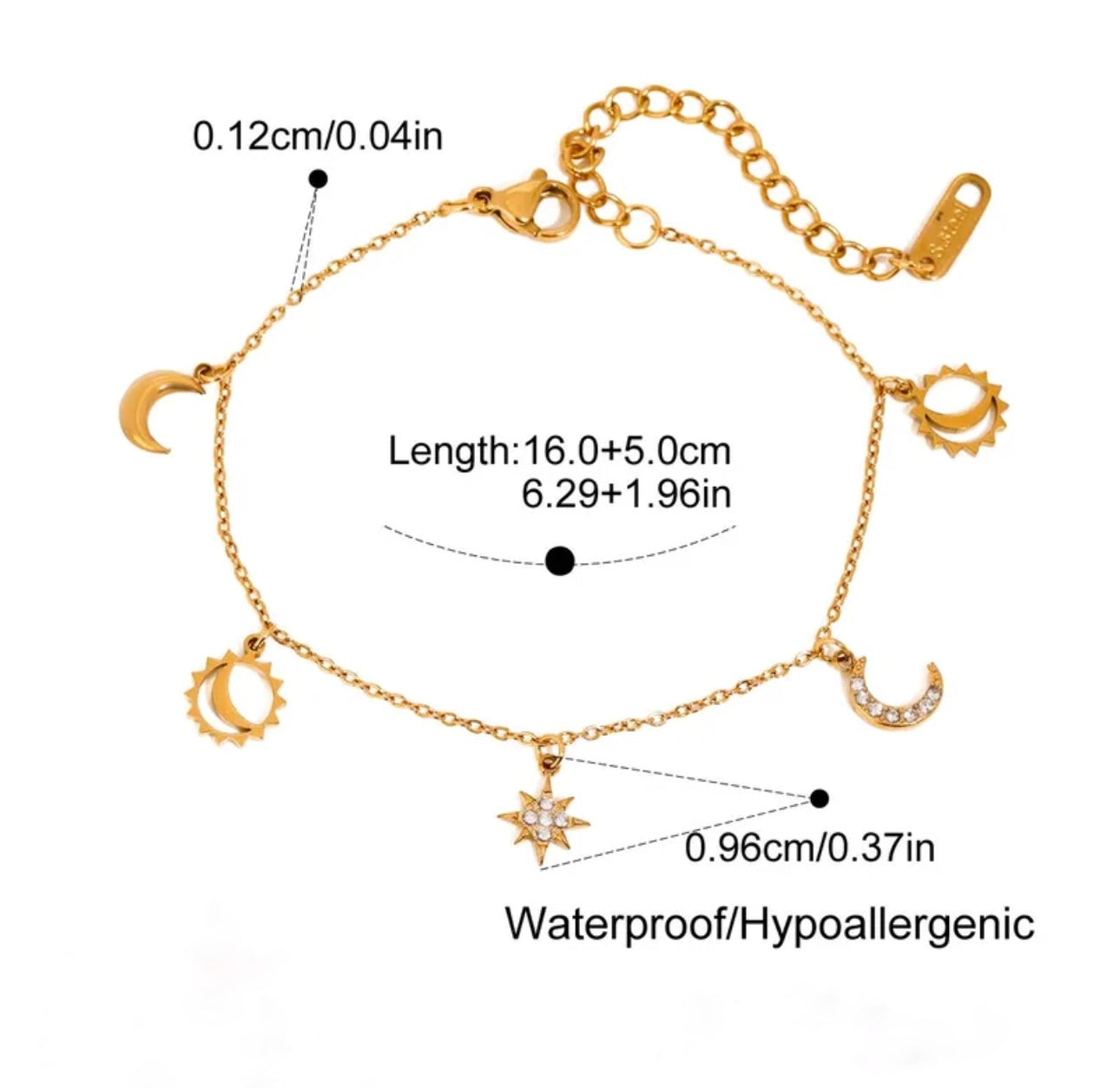 Moon & Star Charm Bracelet