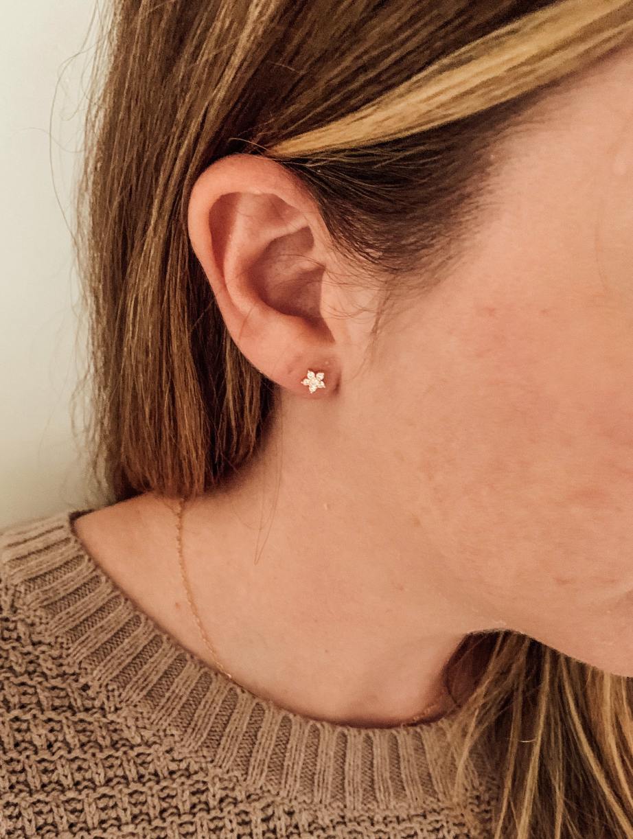 Zirconia Flower Studs