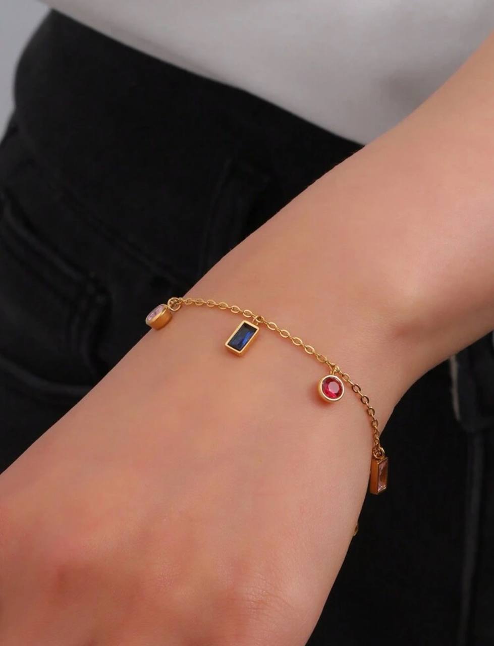 Rainbow Drop Necklace & Bracelet