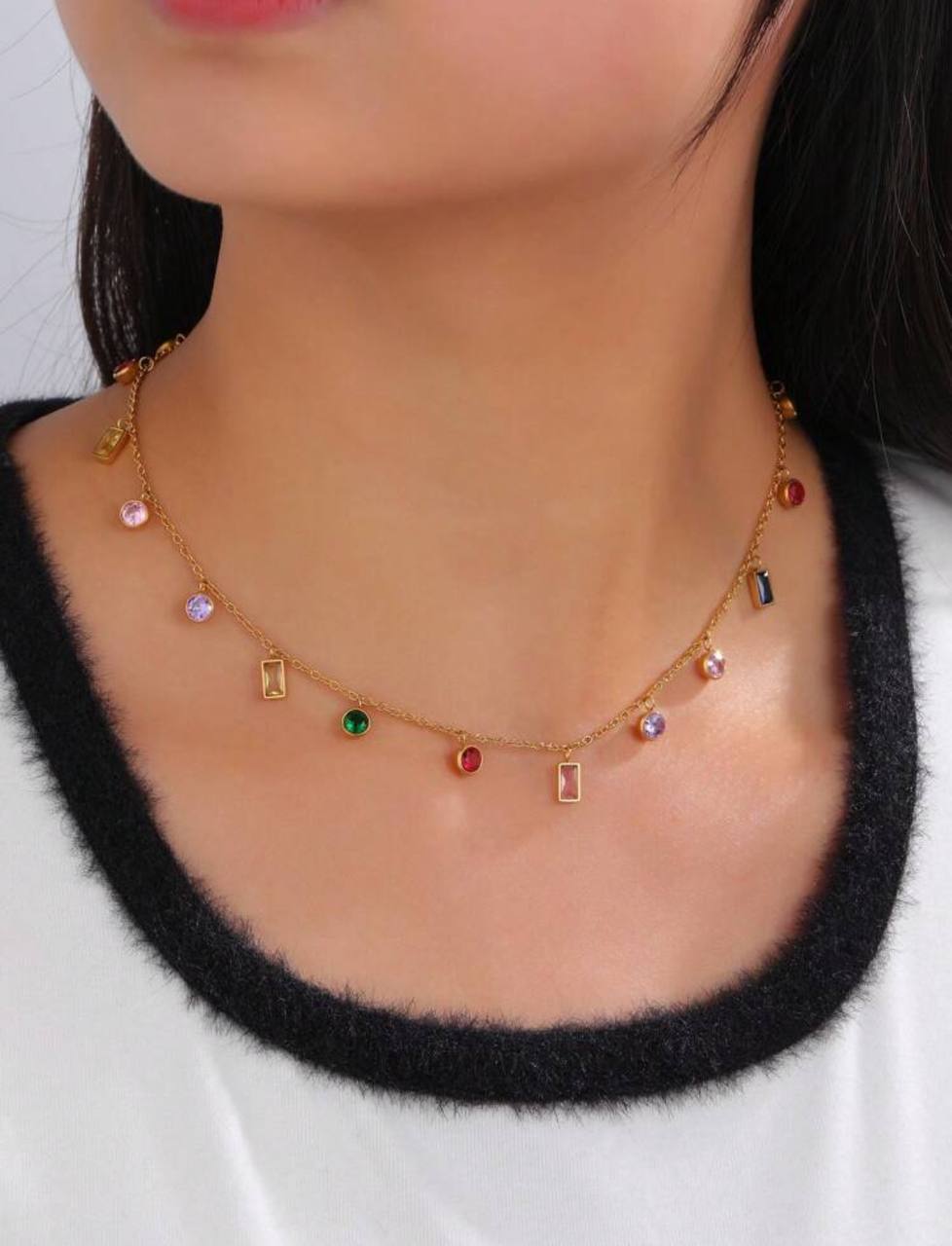 Rainbow Drop Necklace & Bracelet