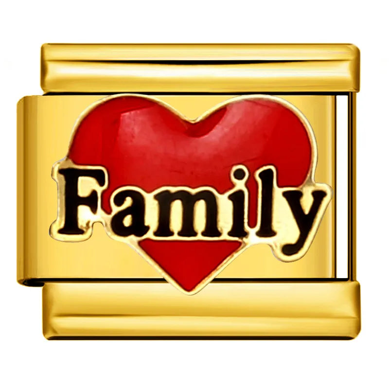 Heart of Family Italian Charm
