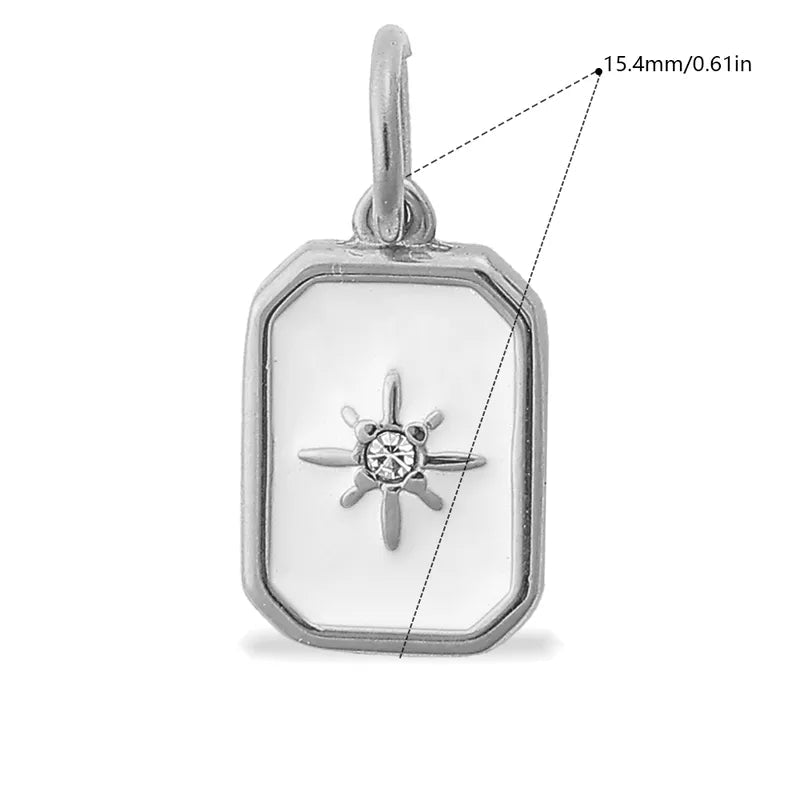 White Shell Eight Awn Star Charm