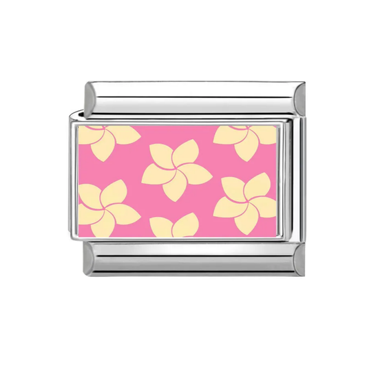 Pink Floral Pattern Italian Charm