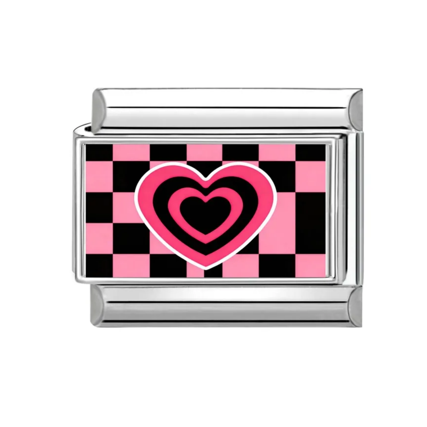 Checkerboard Heart Italian Charm