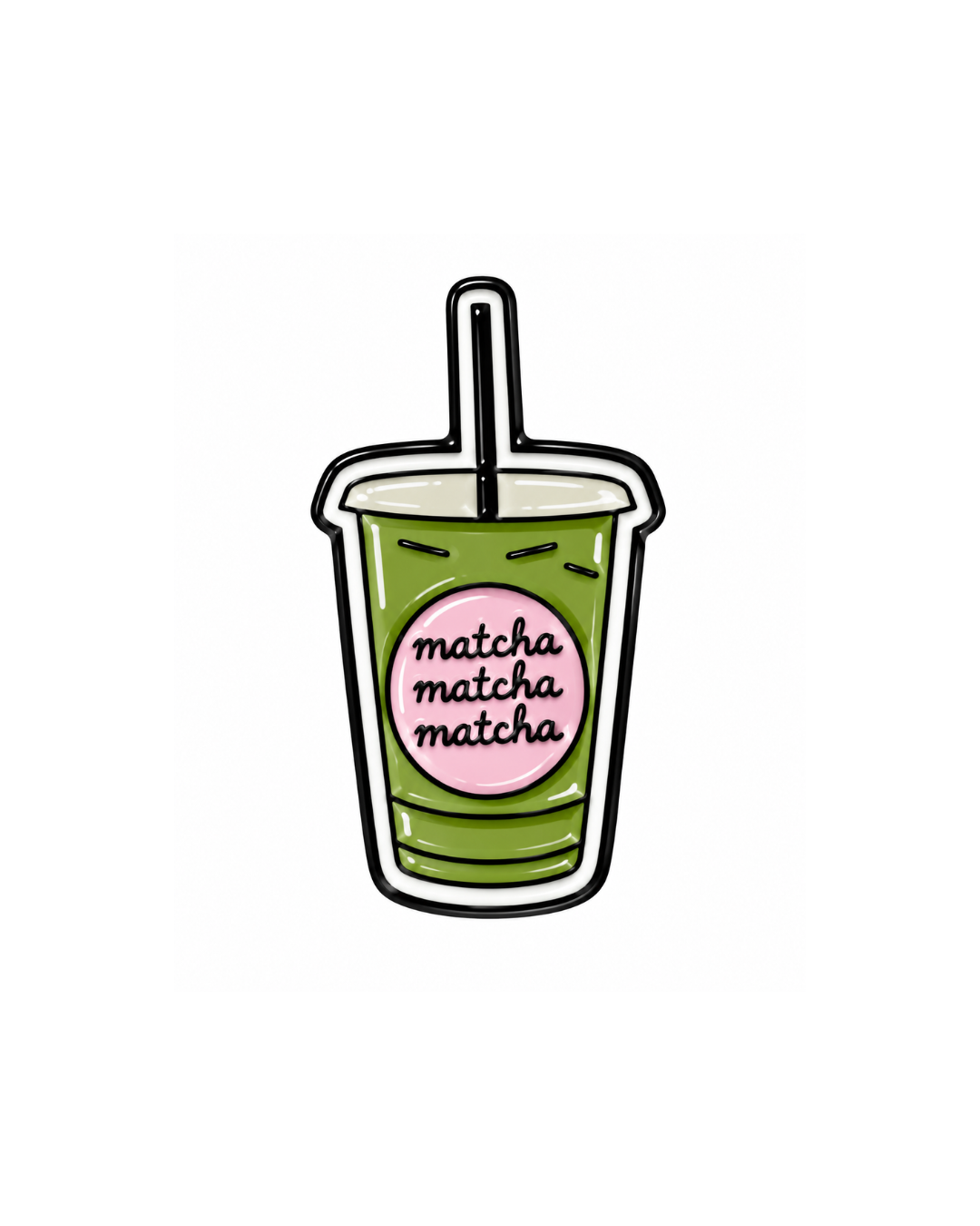 Matcha Metal Sticker