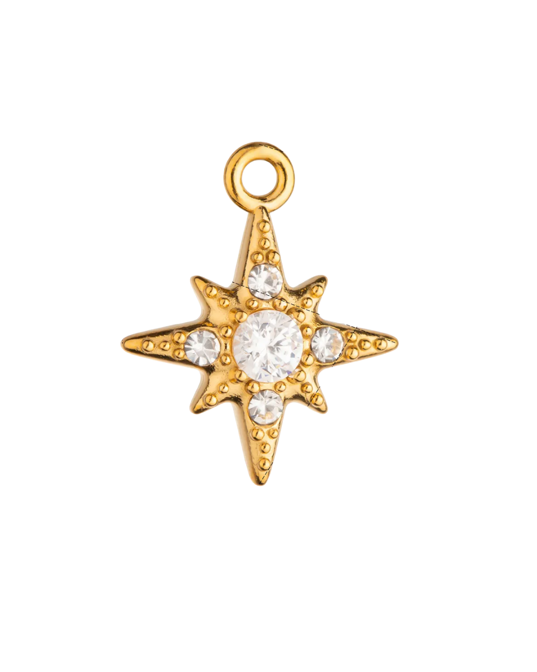 Crystal Compass Star Charm
