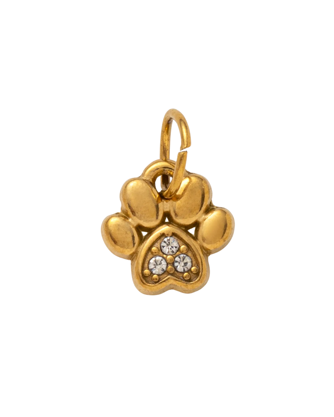 Crystal Paw Heart Charm