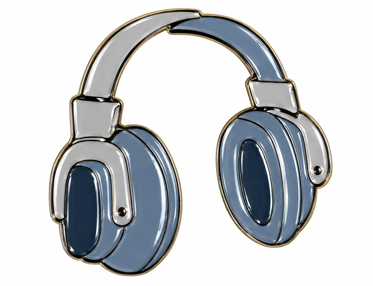 Head Phone Metal Sticker