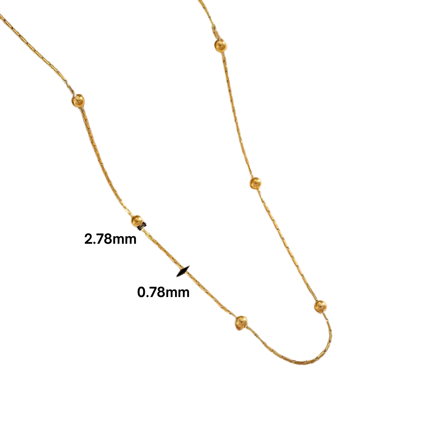 Gold Beaded Chain Necklace