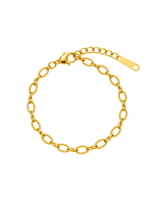 Embossed Oval Cross Bracelet