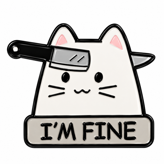I'm Fine Cat Metal Sticker