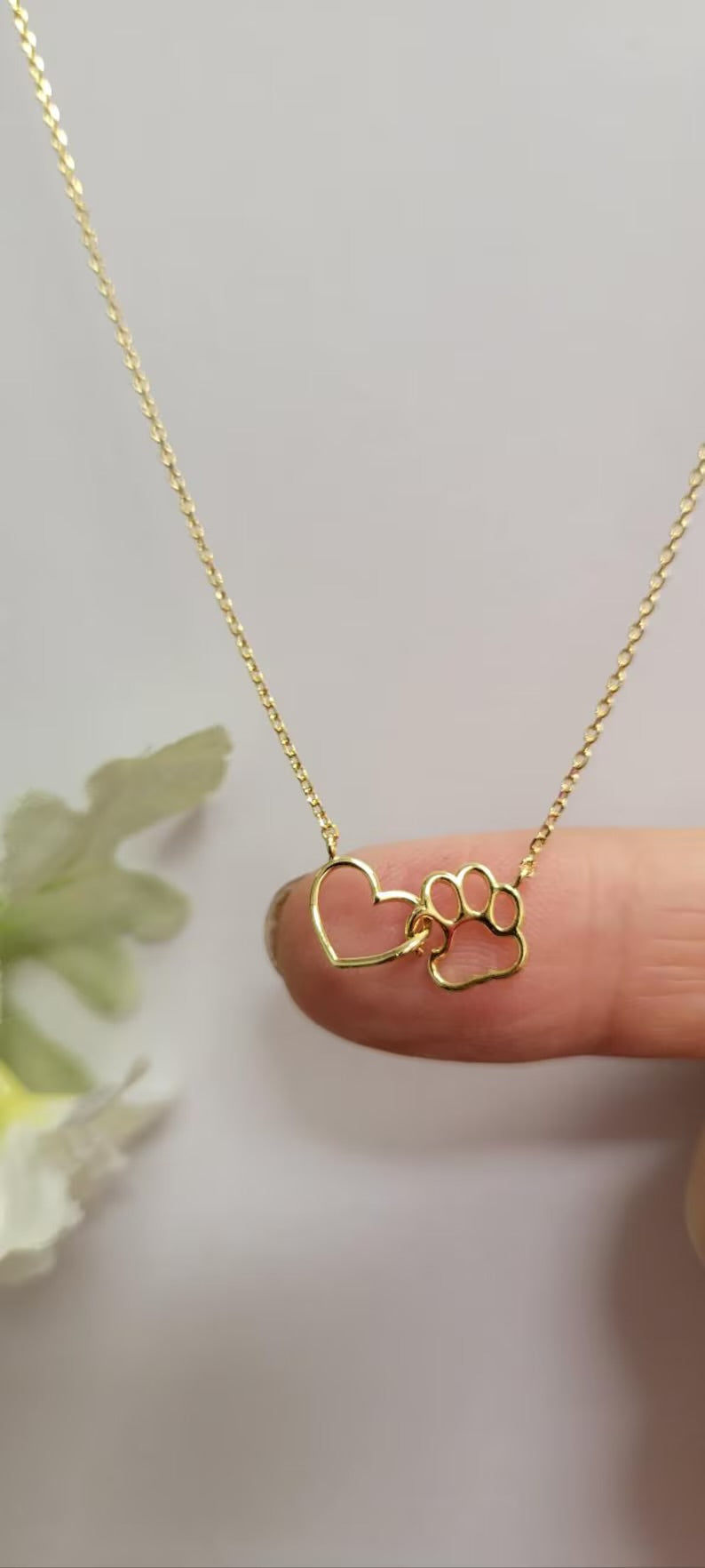 Heart Paw Interlock Necklace