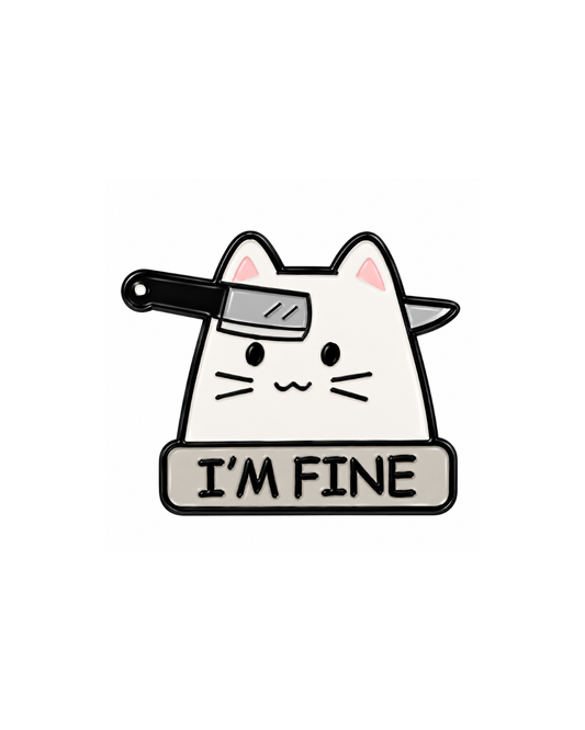 I'm Fine Cat Metal Sticker