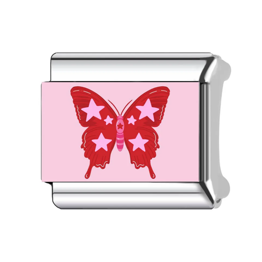 Red Star Butterfly Italian Charm