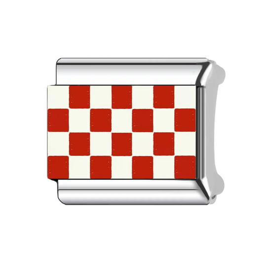 Red Checkered Italian Charm