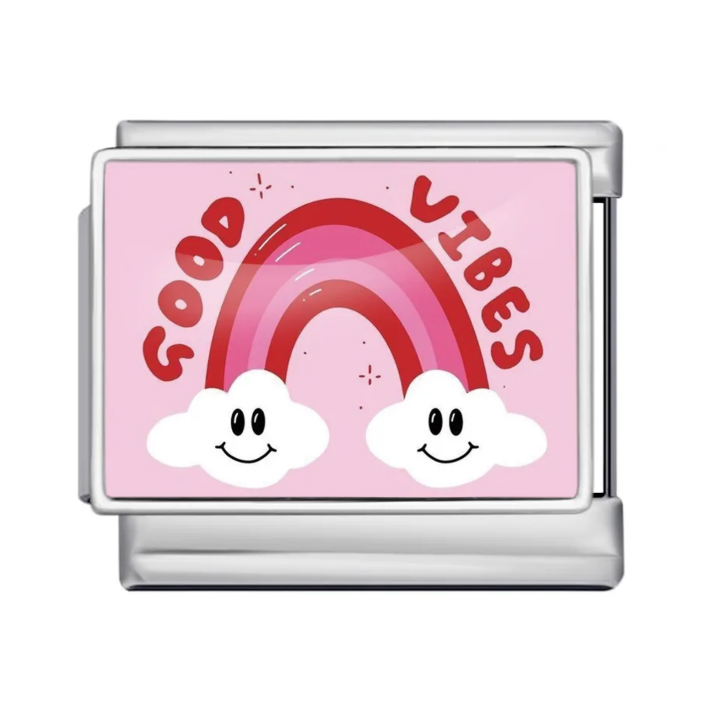 Good Vibes Rainbow Italian Charm
