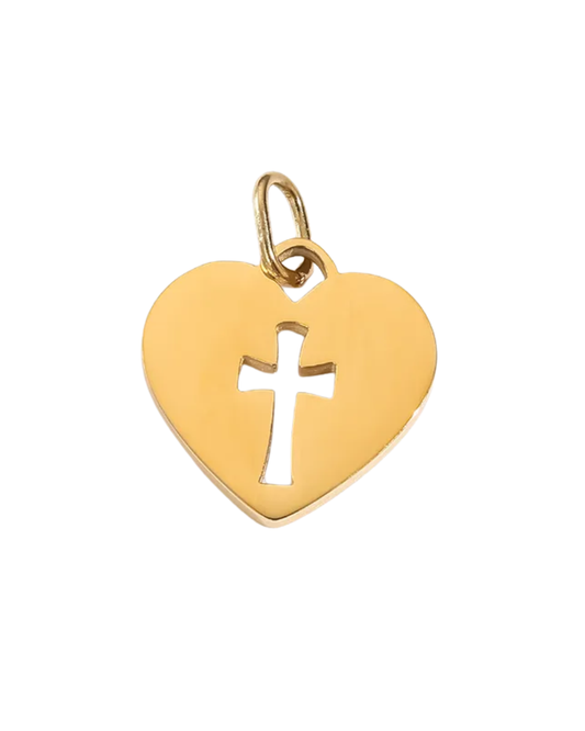 Heart Cross Charm
