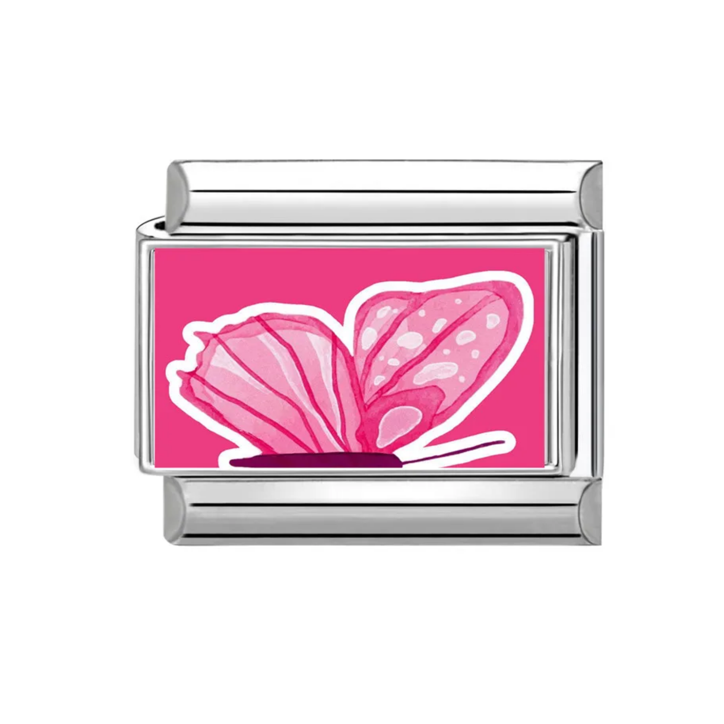 Pink Butterfly Wings Italian Charm