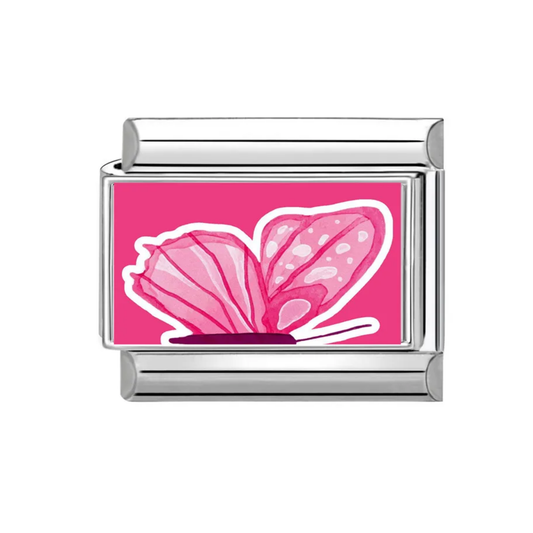 Pink Butterfly Wings Italian Charm