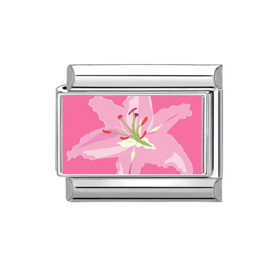Pink Lily Blossom Italian Charm