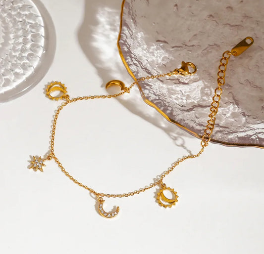 Moon & Star Charm Bracelet