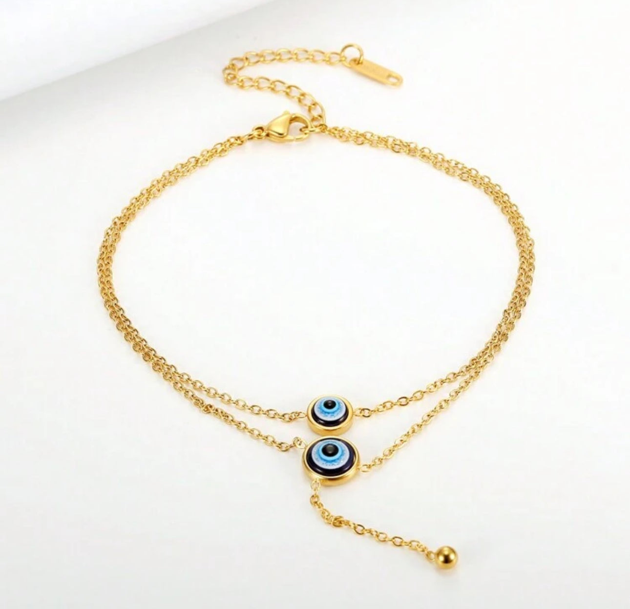 Evil Eye Double Layered Anklet