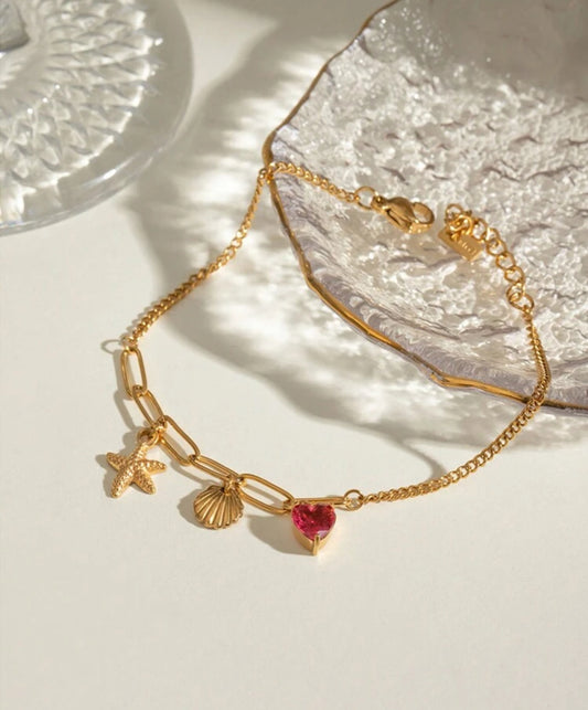 Ocean Heart Charm Bracelet