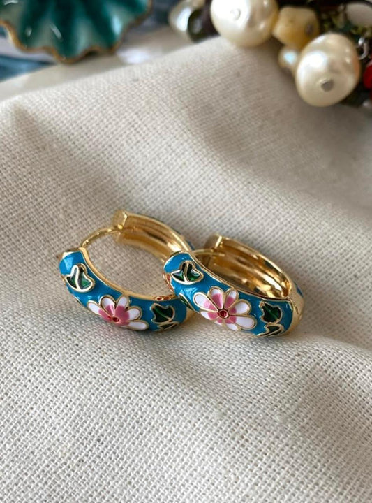 Floral Hoop Earrings