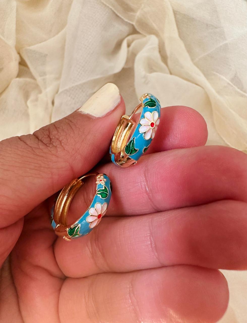 Floral Hoop Earrings