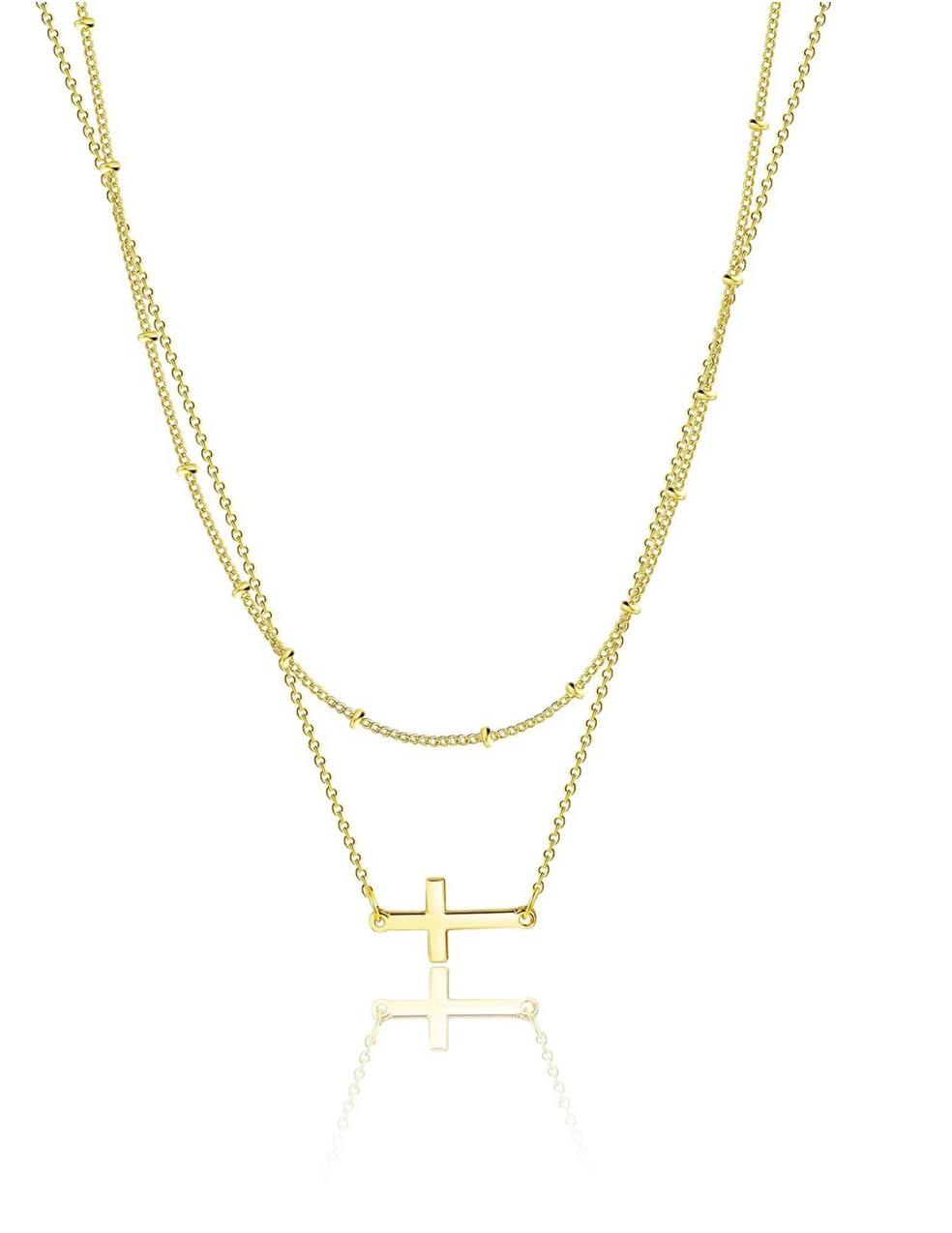 Layered Cross Pendant Necklace