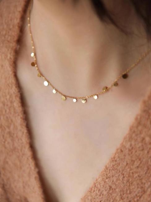 Teardrop Disc Necklace