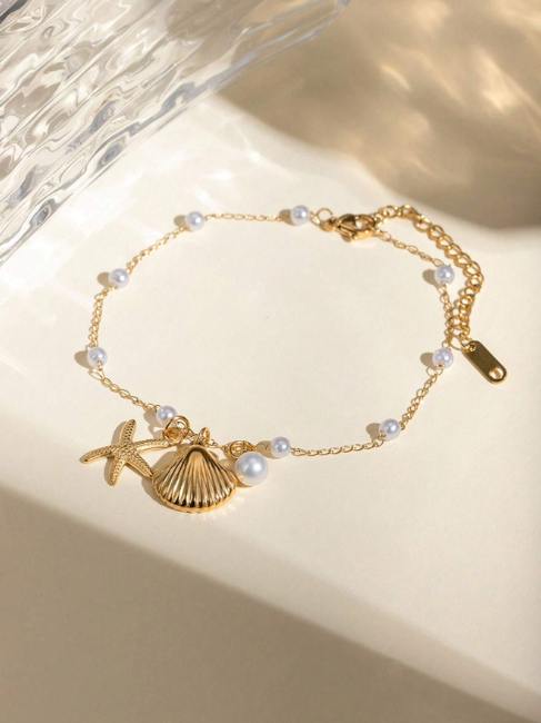 Oceanic Pearl Charm Anklet