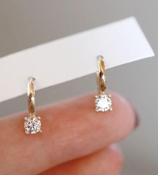 Zirconia Diamond Hoop Earrings