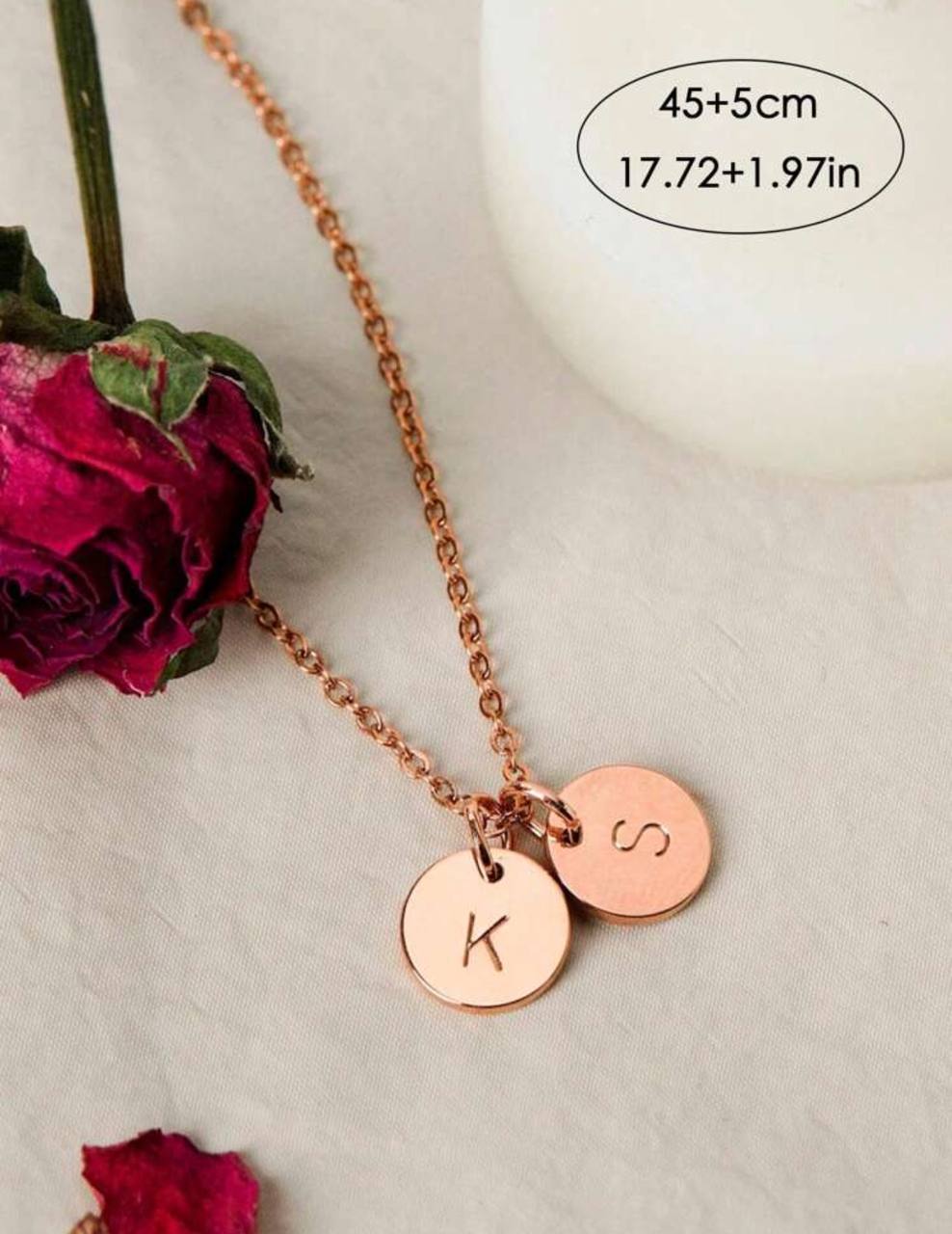 Personalised Initial Charm Circle Pendant