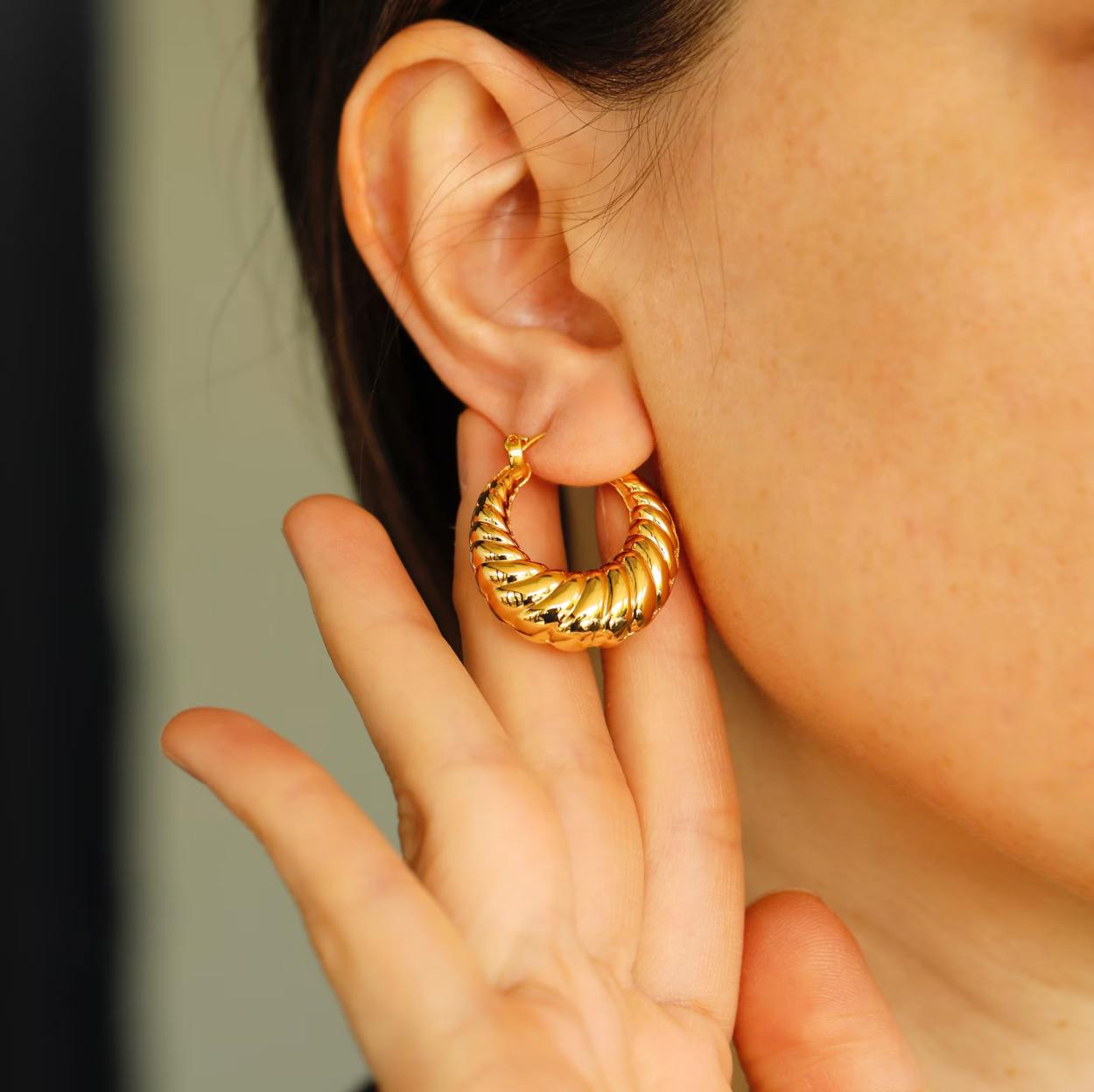 Golden Crescent Earrings