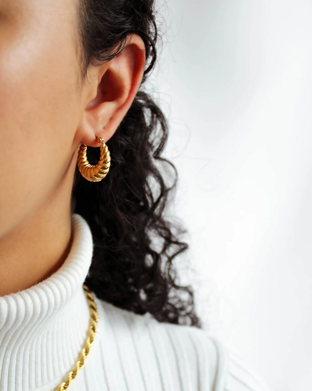 Golden Crescent Earrings