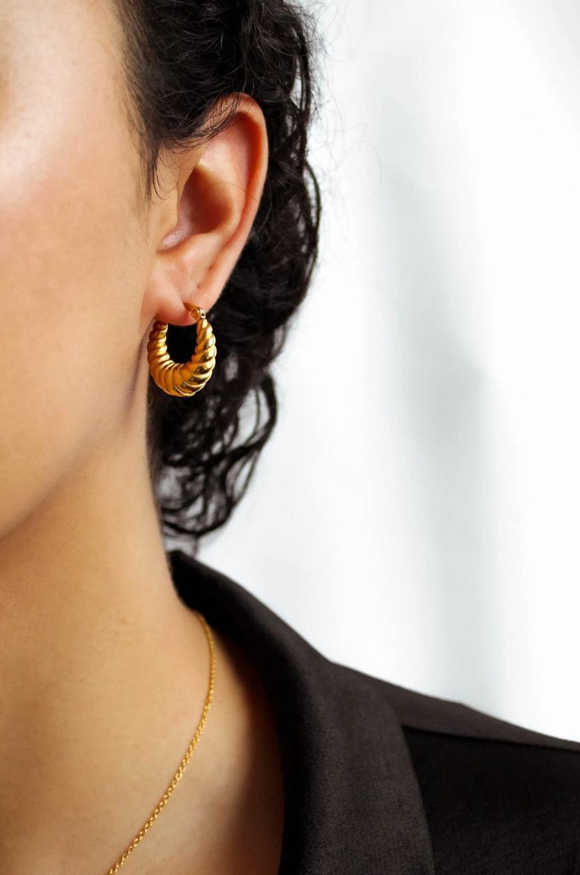 Golden Crescent Earrings