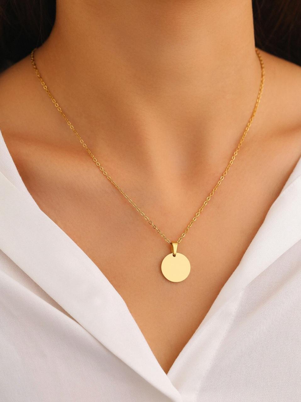 Golden Coin Charm Necklace