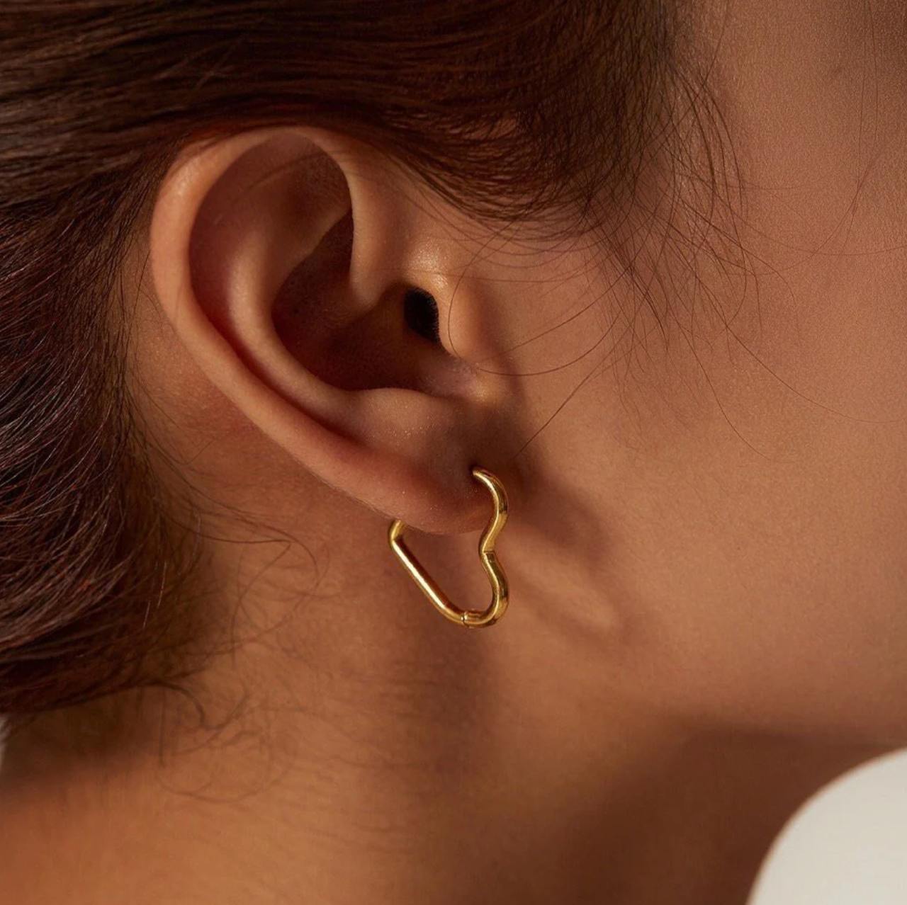 Hollow Love Hoop Earrings