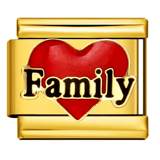 Heart of Family Italian Charm
