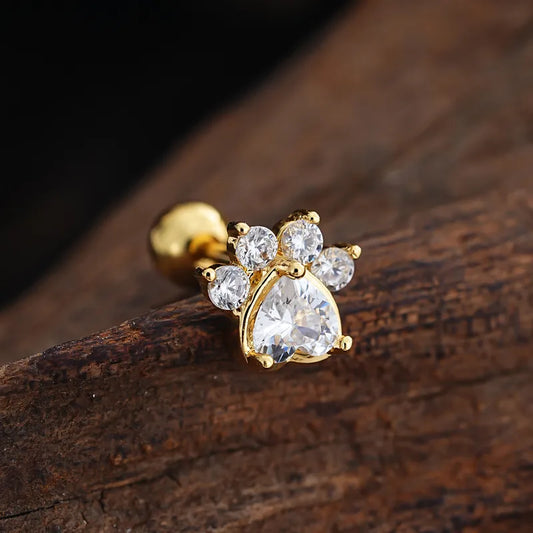 Crystal Paw Studs
